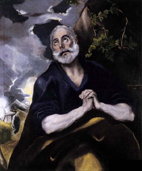 GRECO, El St Peter in Penitence oil painting image